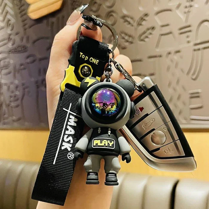 Astronaut (Spaceman) Silicon Keychain With Bagcharm And Strap - Image 5