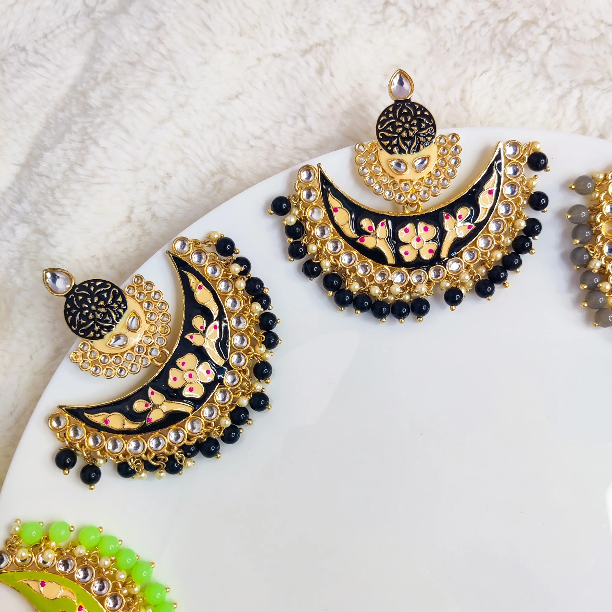 Baroque Beauty Chandbali Earrings - Image 4