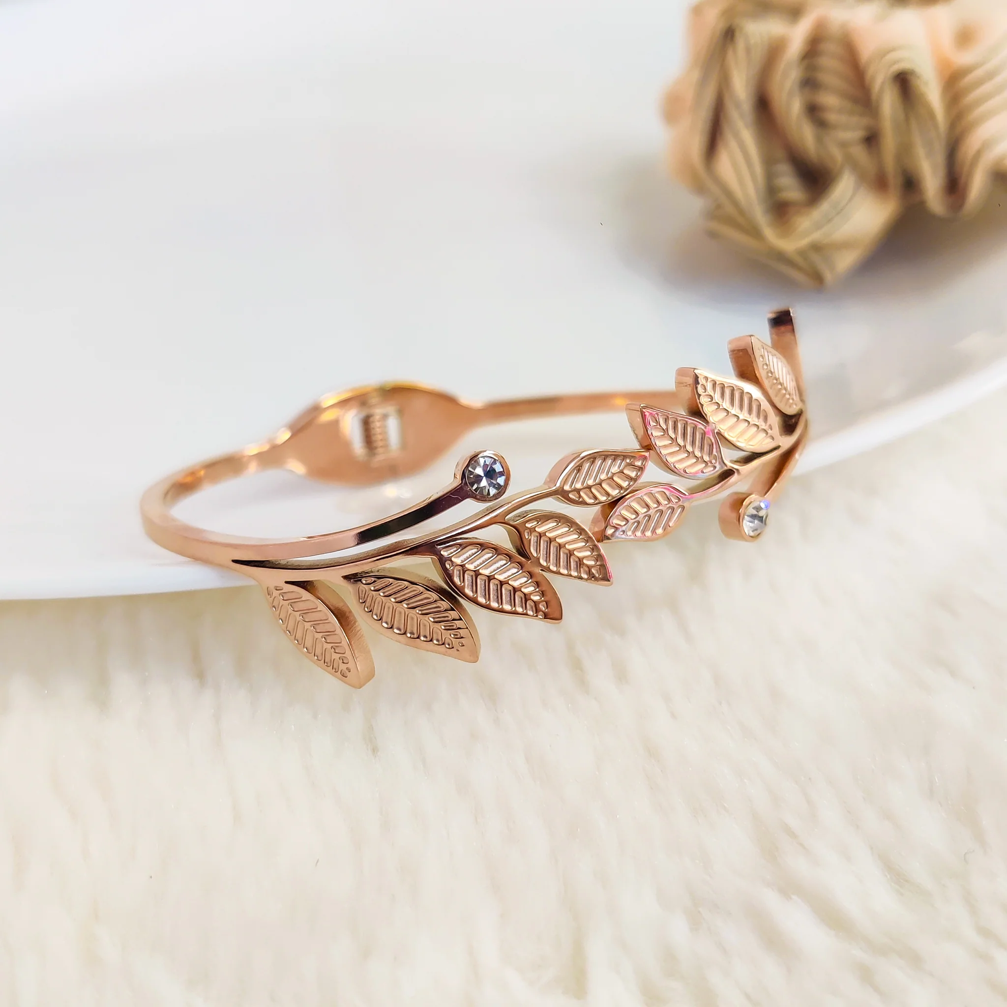 Blushing Leaf Bangle - Image 2