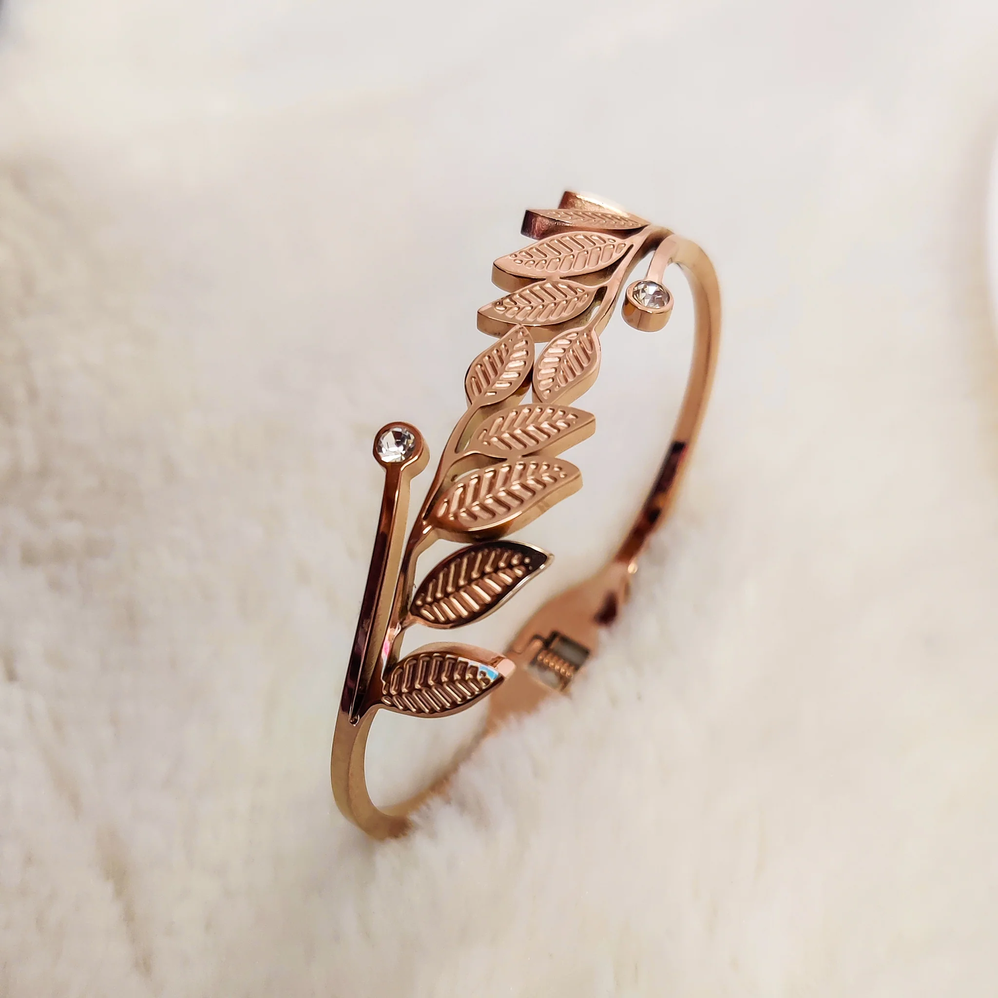 Blushing Leaf Bangle - Image 3