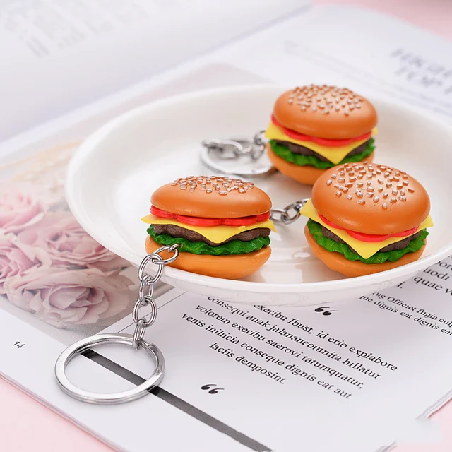 Burger, Fries, Sandwich, Cookie and Popcorn Keychain | Fast-food Burger Keychain - Image 6