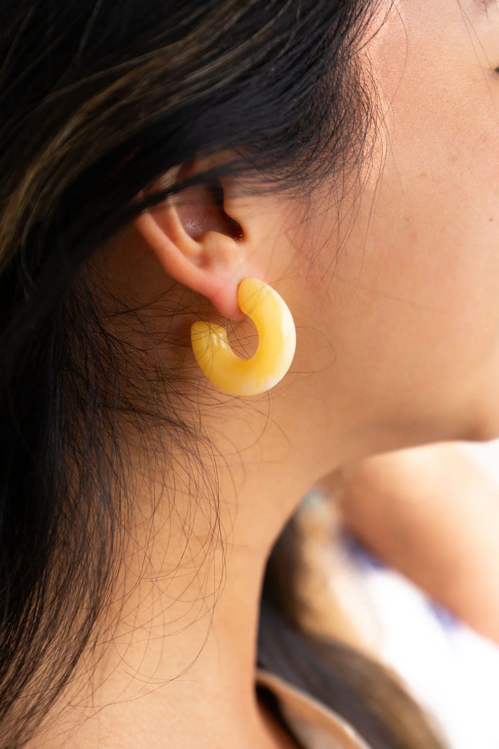 Chunky Resin Hoop Earrings for Women – Red, Navy Blue & Yellow | Merakii Mee - Image 6