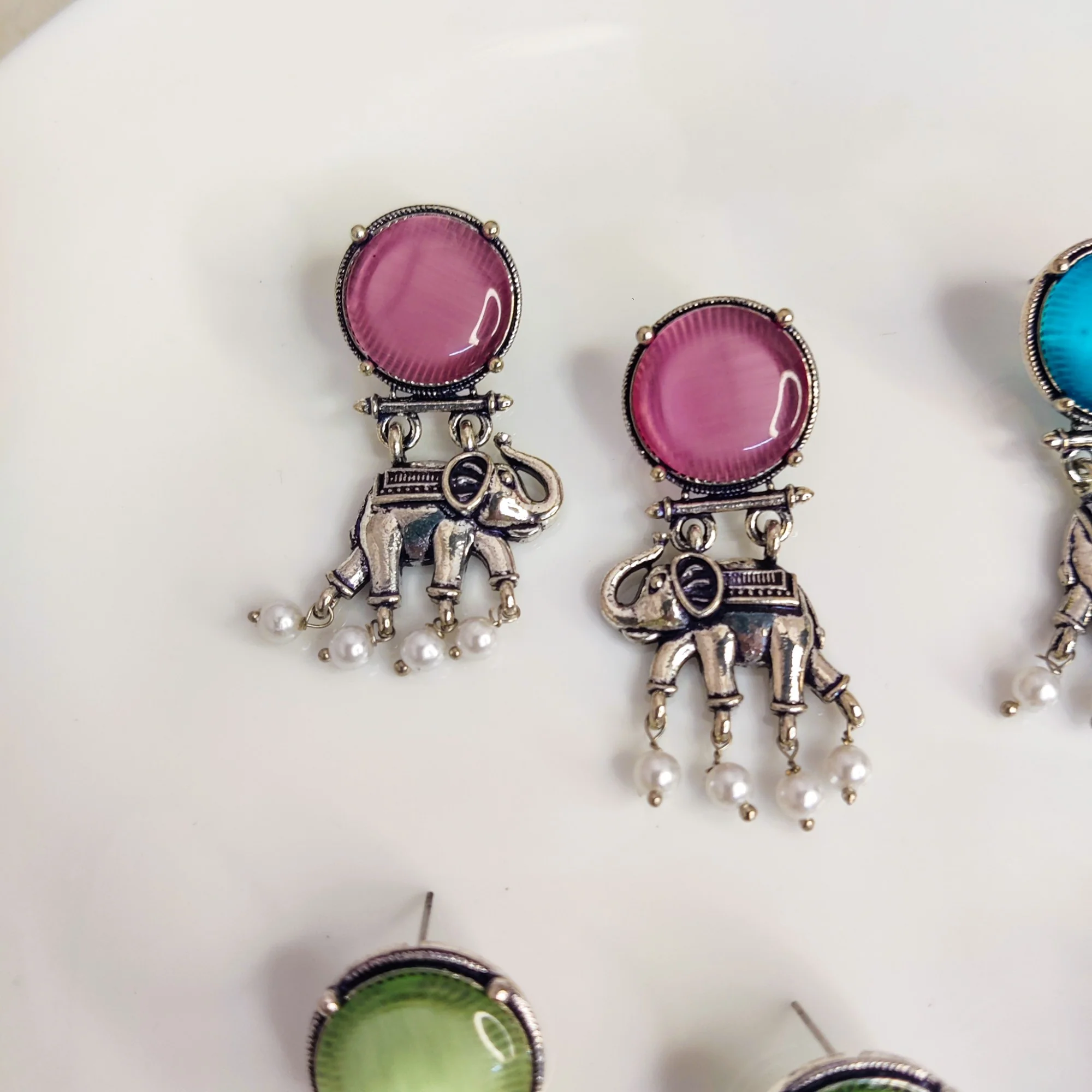 Color Pop Elephant Stud Earrings - Image 3
