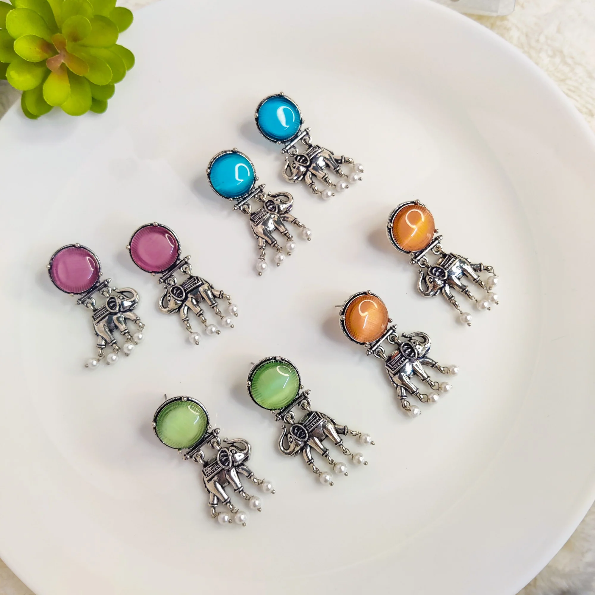 Color Pop Elephant Stud Earrings - Image 7