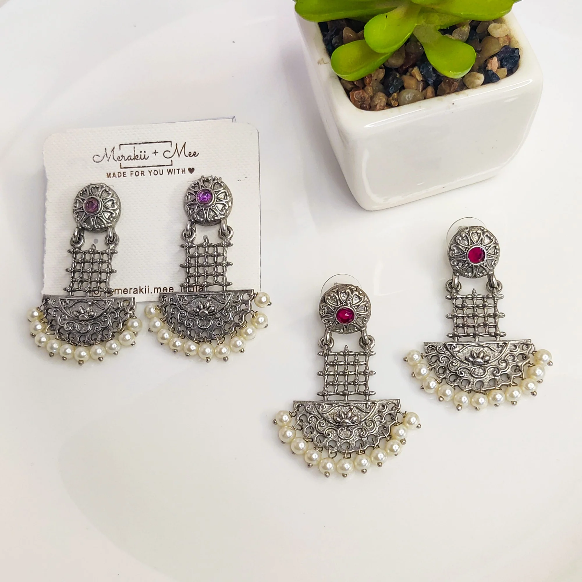 Dastoor Silver Replica Earrings - Image 4
