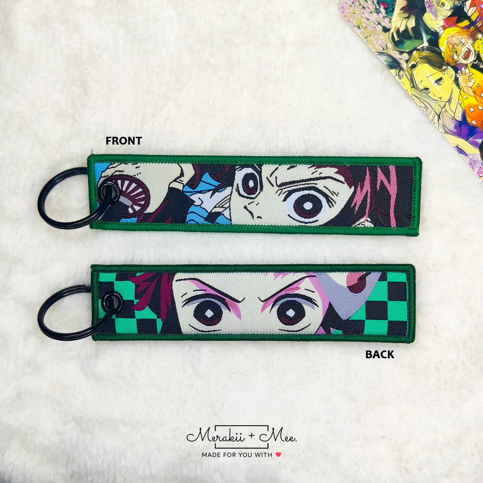 Demon Slayer: Kimetsu no Yaiba Manga Series Fabric Keychain Tag - Image 4