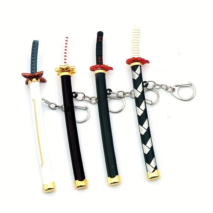 Demon Slayer, One Piece and Anime Series Mini Katana Toy Metal Keychain - Image 10