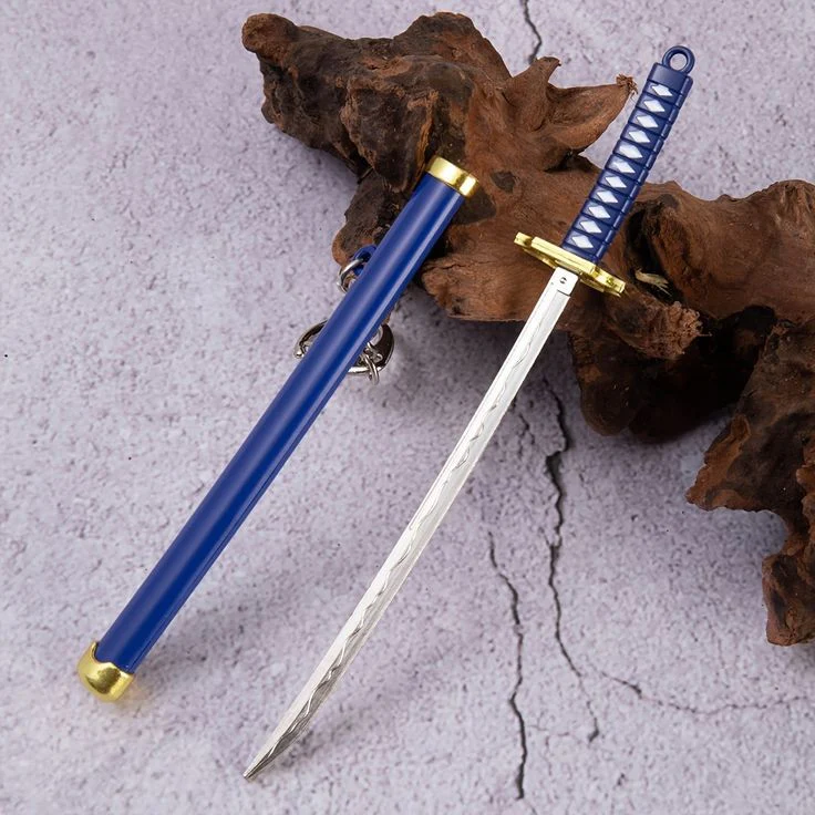 Demon Slayer, One Piece and Anime Series Mini Katana Toy Metal Keychain - Image 3