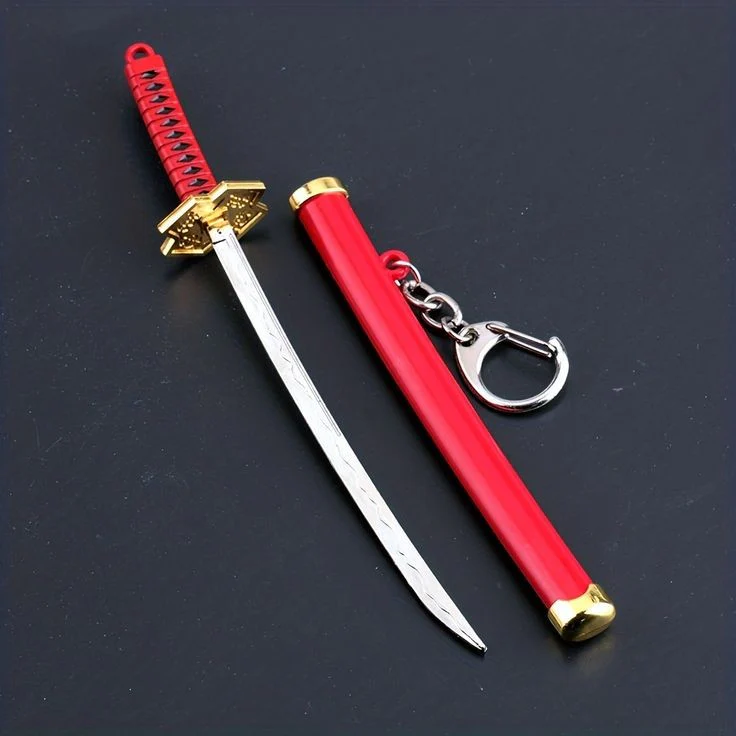 Demon Slayer, One Piece and Anime Series Mini Katana Toy Metal Keychain - Image 7