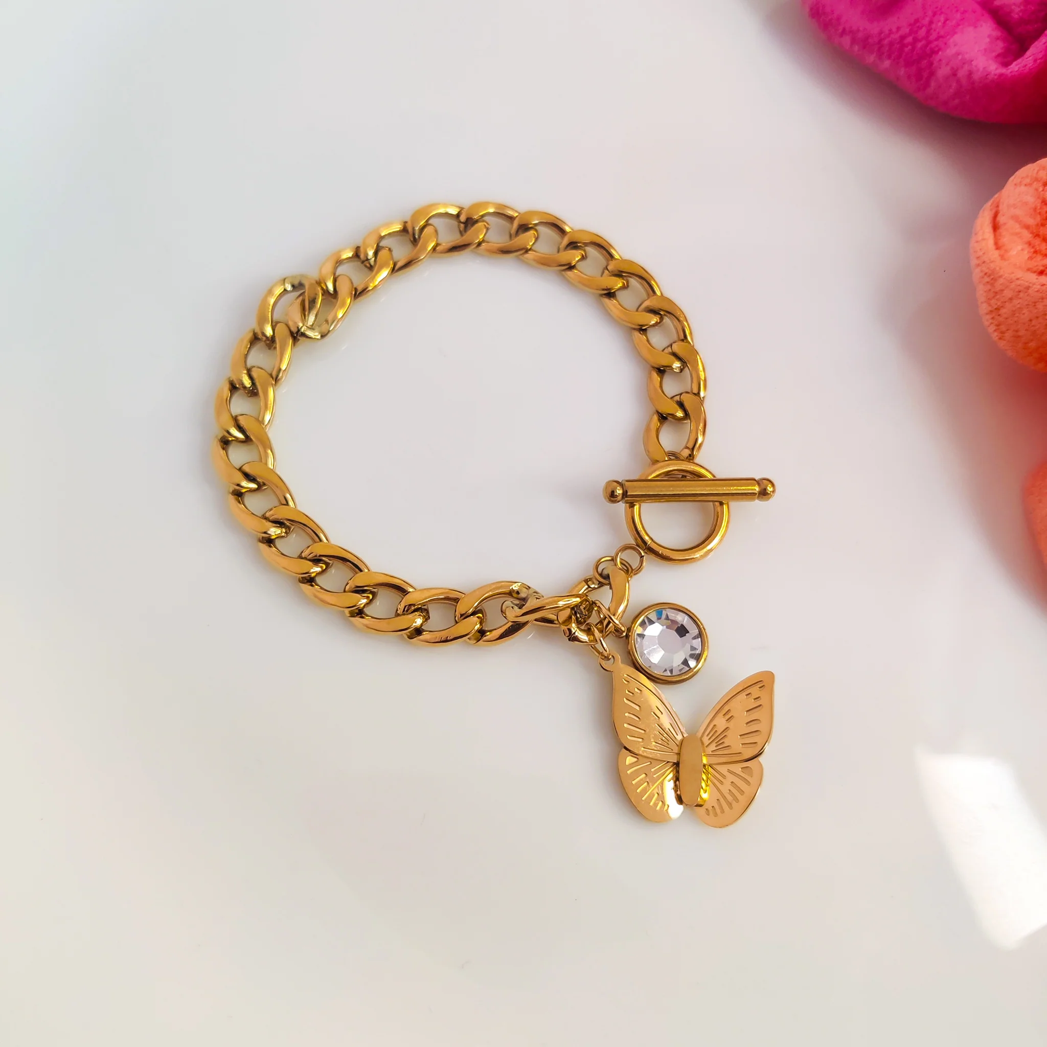 Elegant Butterfly Charm Bracelet - Image 3