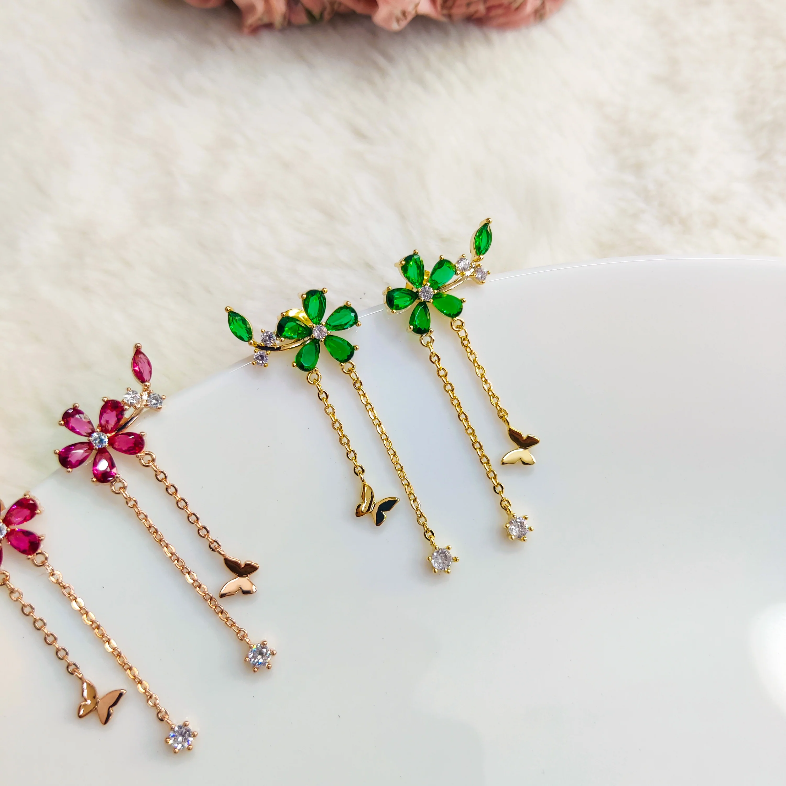 Crawling Floweret Dangling Earrings - Image 2