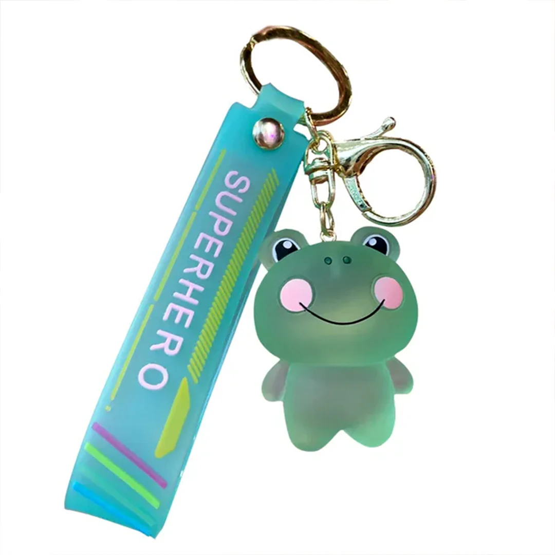 Frosted Resin Cute Animals Keychain with Wrist Strap and Hook - Image 7