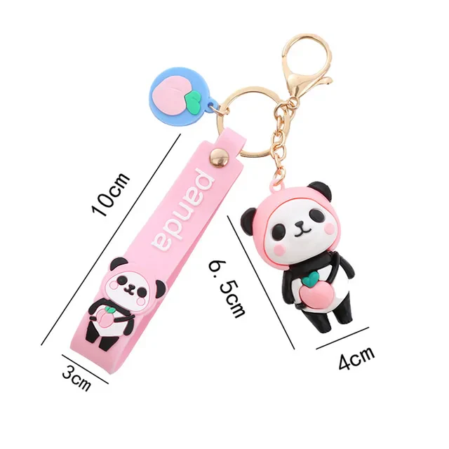Fruitilious Panda Rubber Keychain with Strap and Hook - Image 6