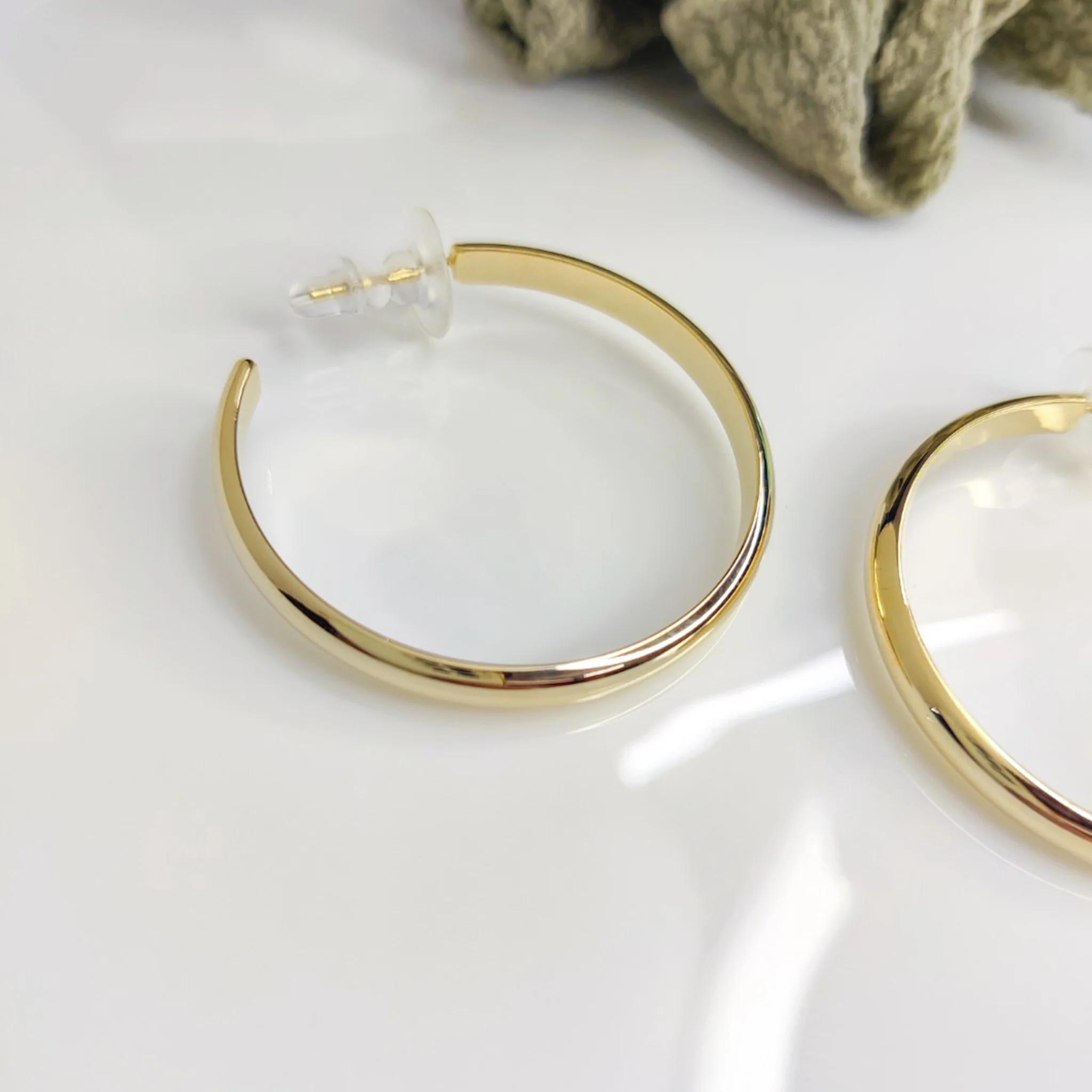 Gold Basic Hoops - Image 2