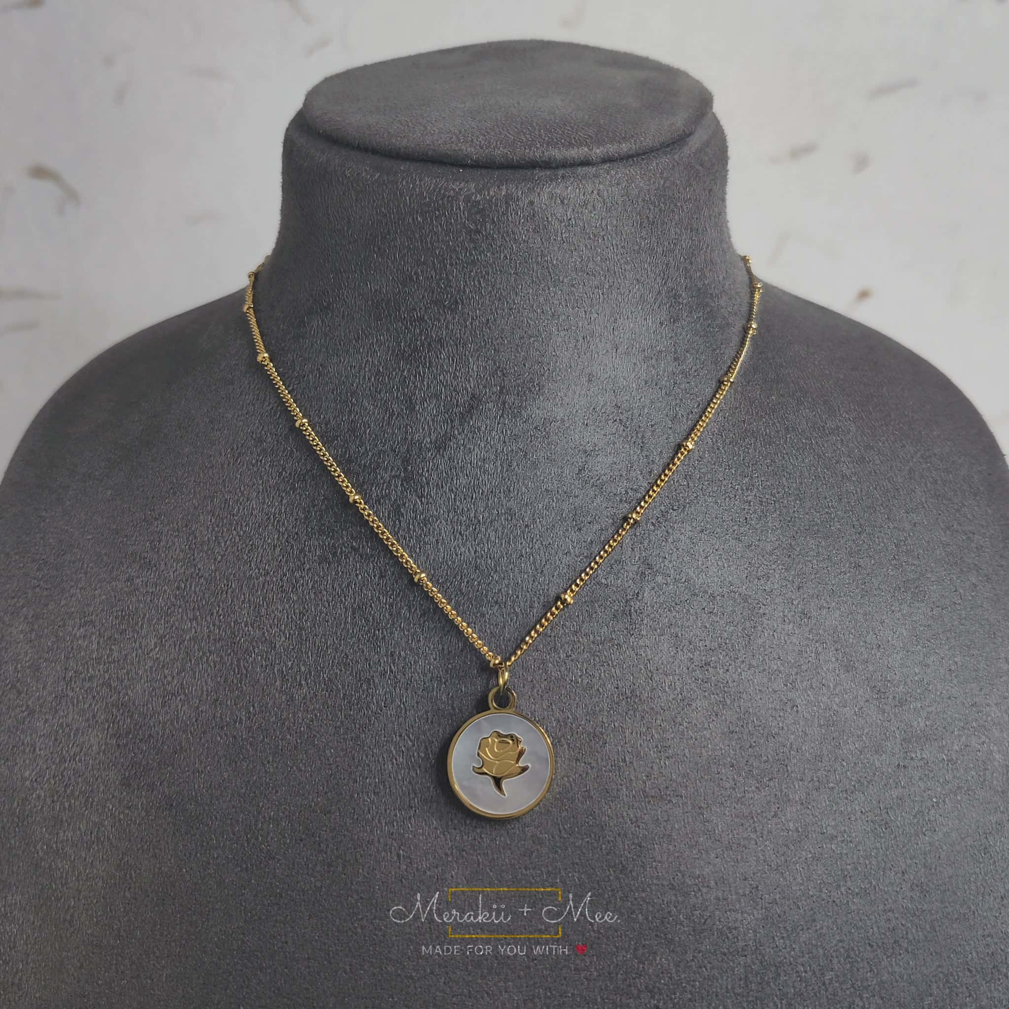 Gold Rose Necklace - Image 3