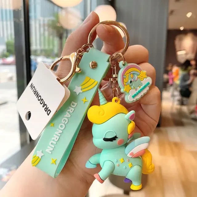 Magical Unicorn 3D Rubber Keychain with Strap - Image 4