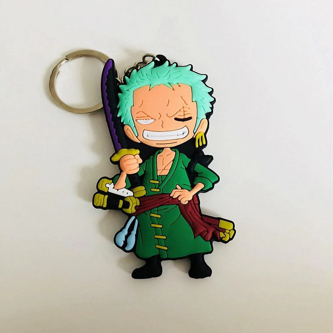 One Piece Roronoa Zoro 2D Rubber Keychain - Image 2