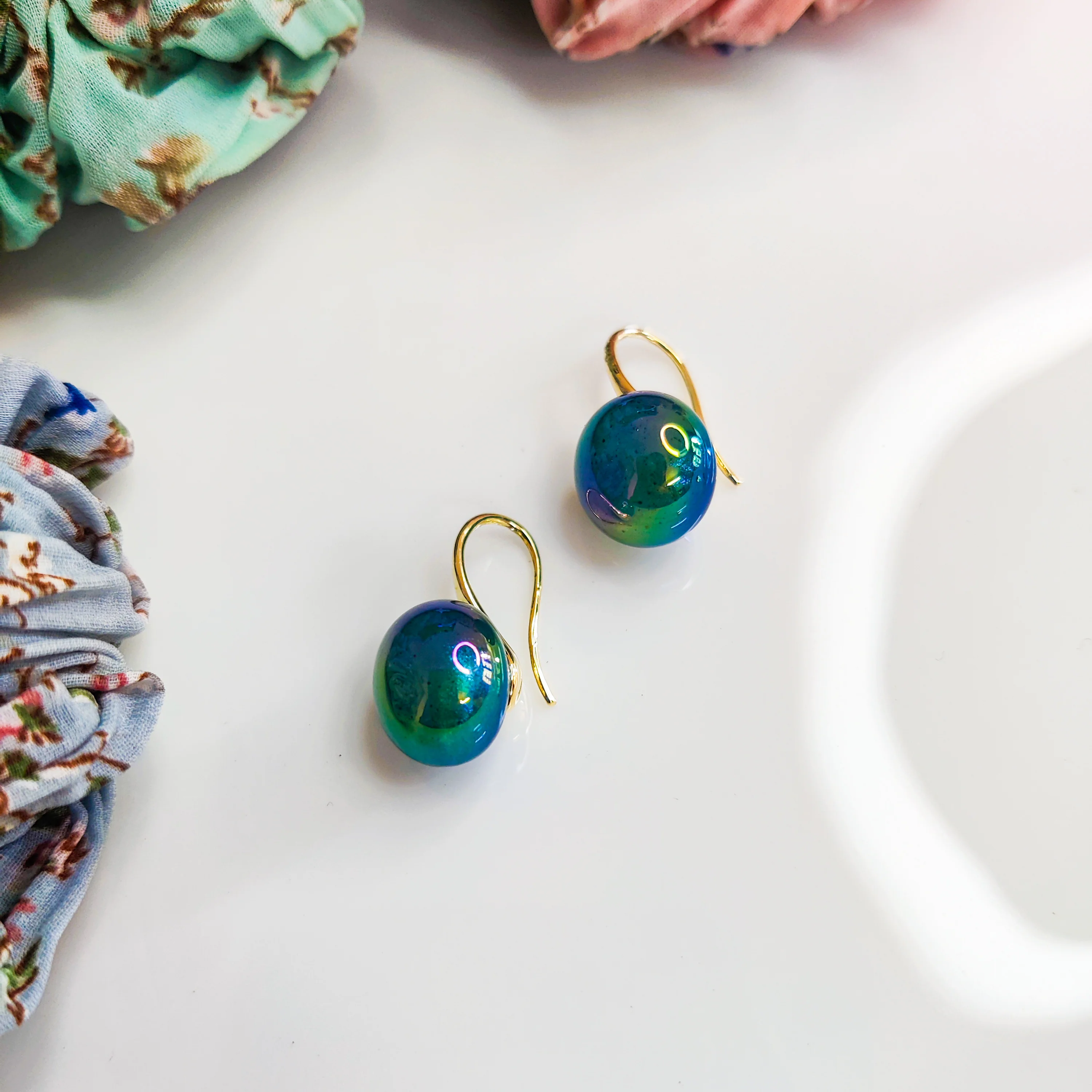 Rainbow Titanium Drop Earrings - Image 4