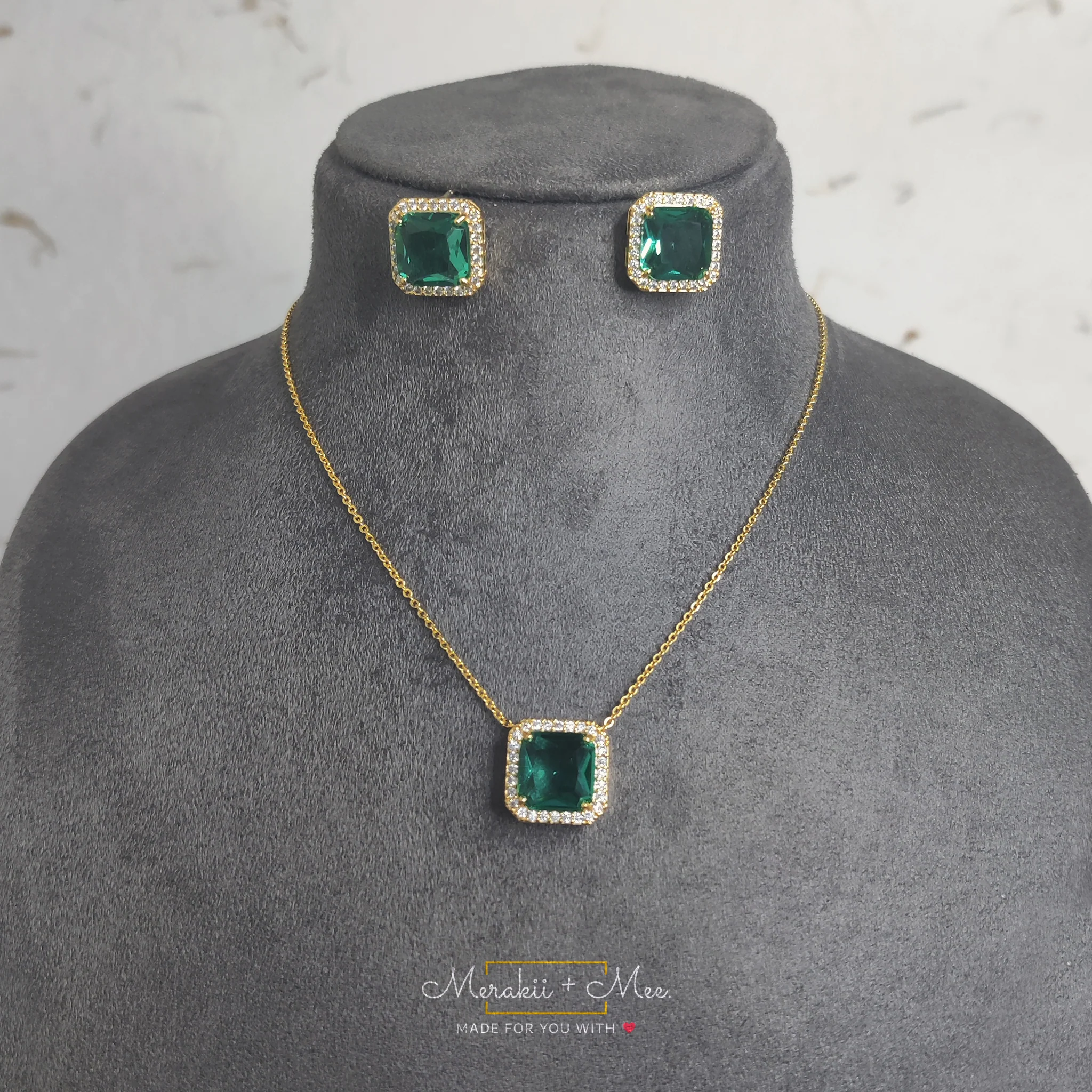 Sea Green Stone Combo Set - Image 2