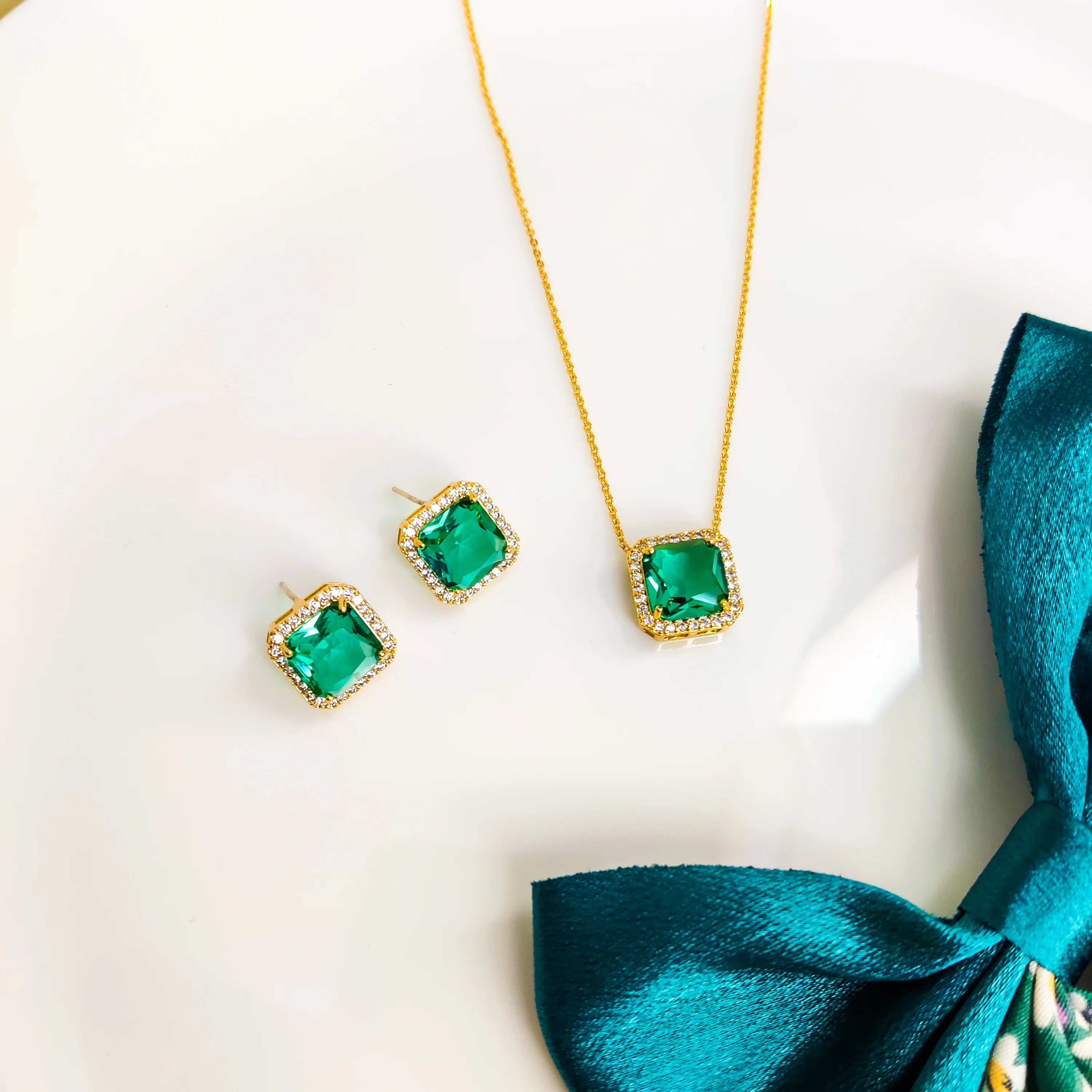 Sea Green Stone Combo Set - Image 4