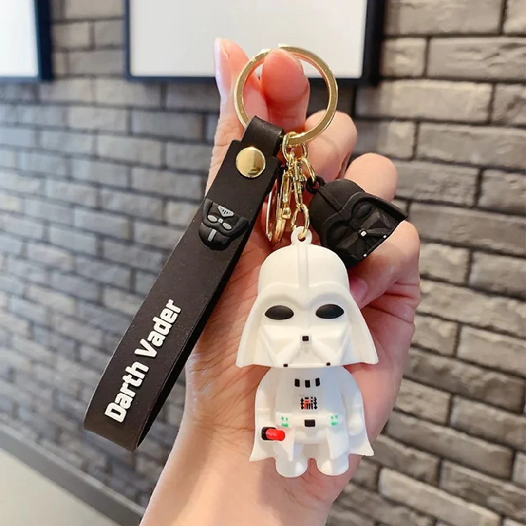 Star Wars Darth Vader and Stormtrooper 3D Rubber Keychain with Bag Strap - Image 3
