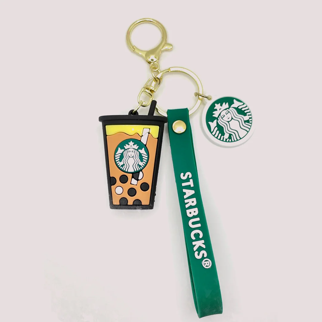 Starbucks High-quality rubber Keychain with Strap and Charm - Image 3