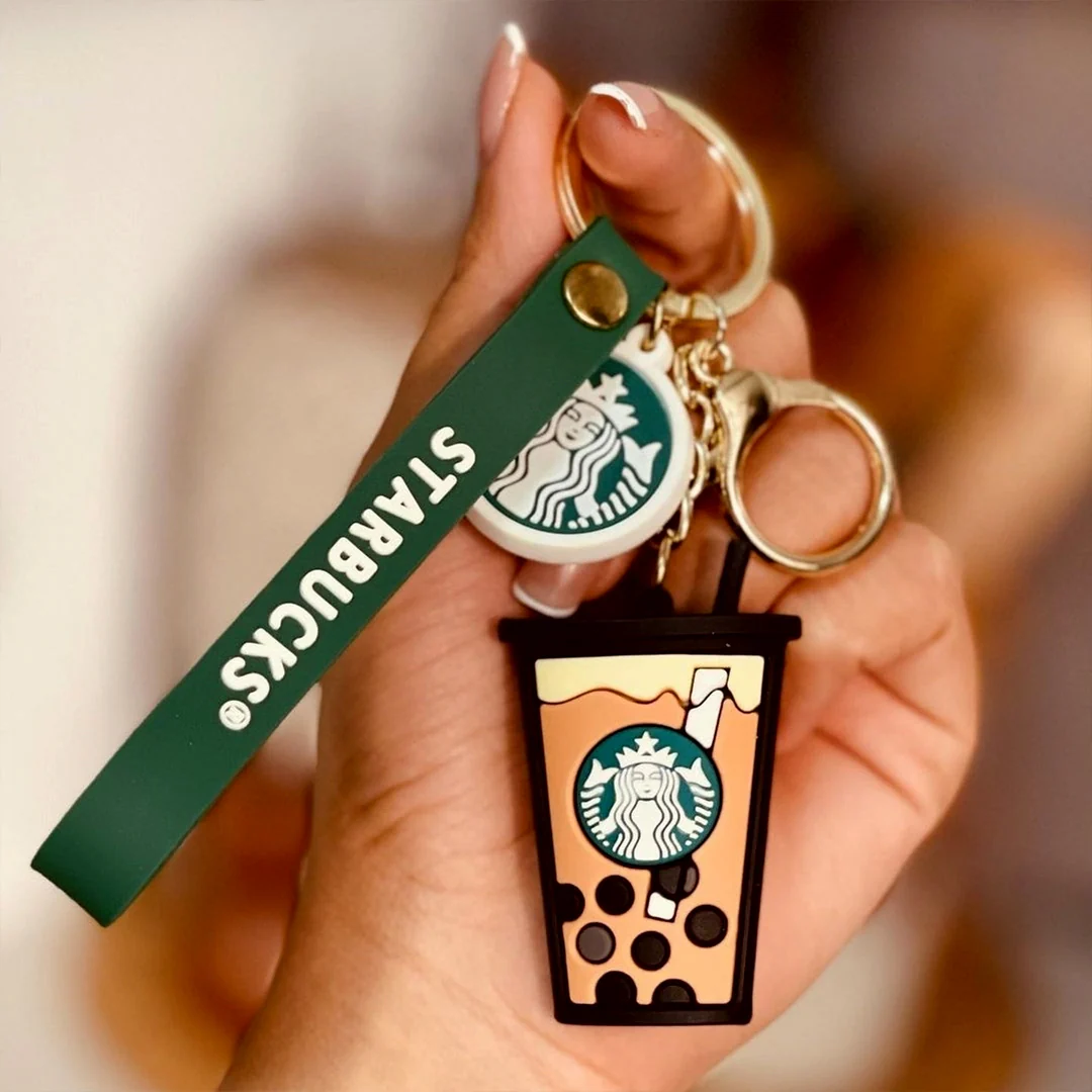 Starbucks High-quality rubber Keychain with Strap and Charm - Image 4