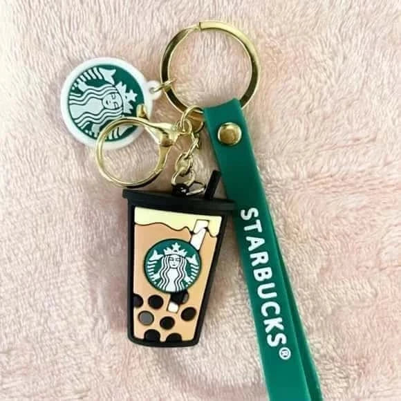 Starbucks High-quality rubber Keychain with Strap and Charm - Image 5