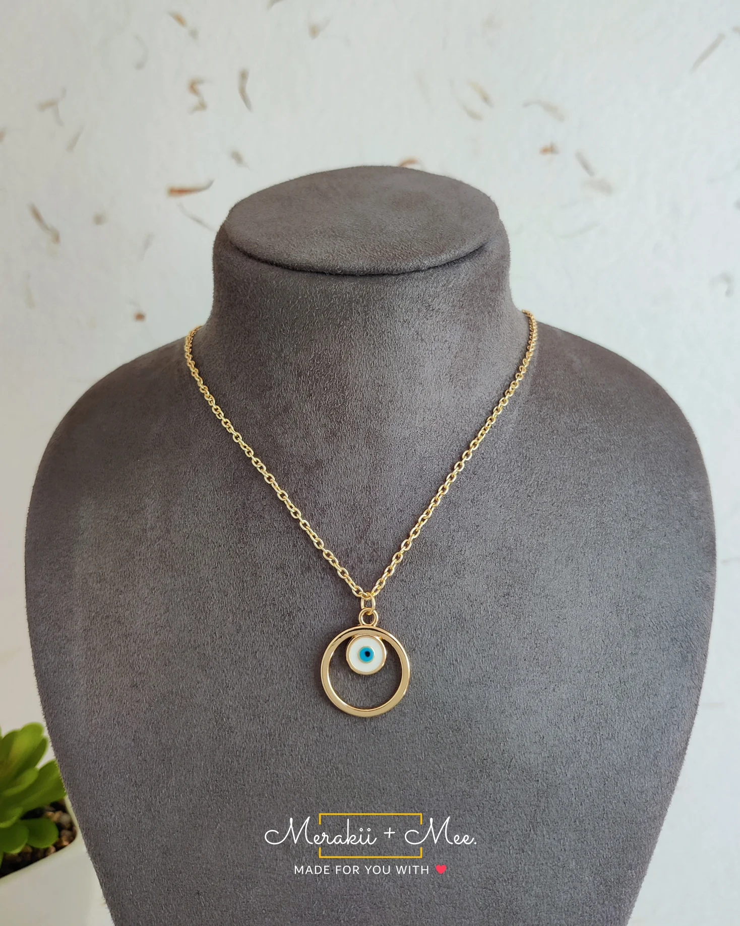 Evil Eye Charm Necklace | Black & White - Image 5