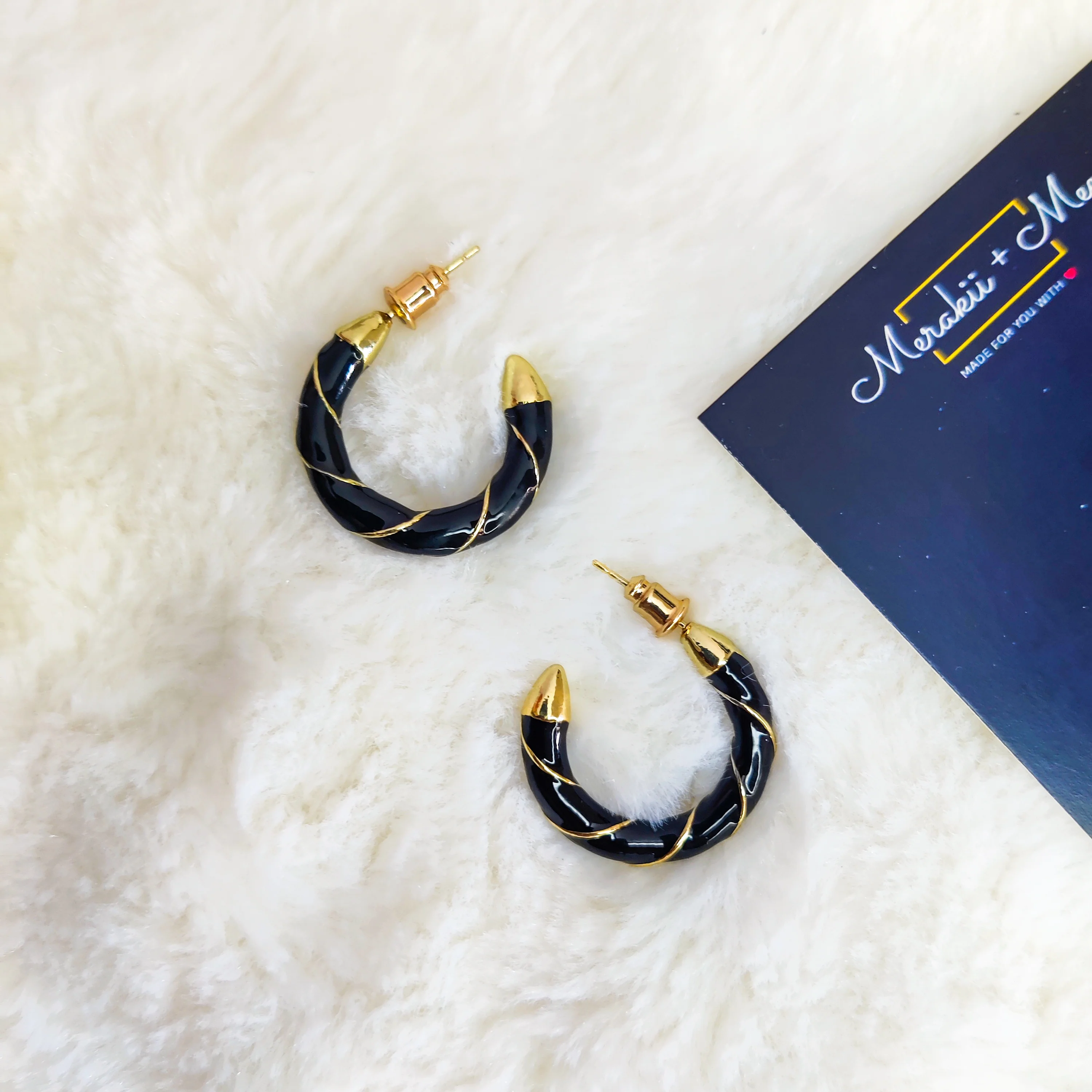 Twist of Black & Gold Hoops - Image 4